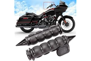 DREAMIZER Black 1" Motorcycle Handlebar Hand Grips w/Throttle Compatible with Sportster 883 Street Bike Dirt Bike Cruiser and Chopper (Black)