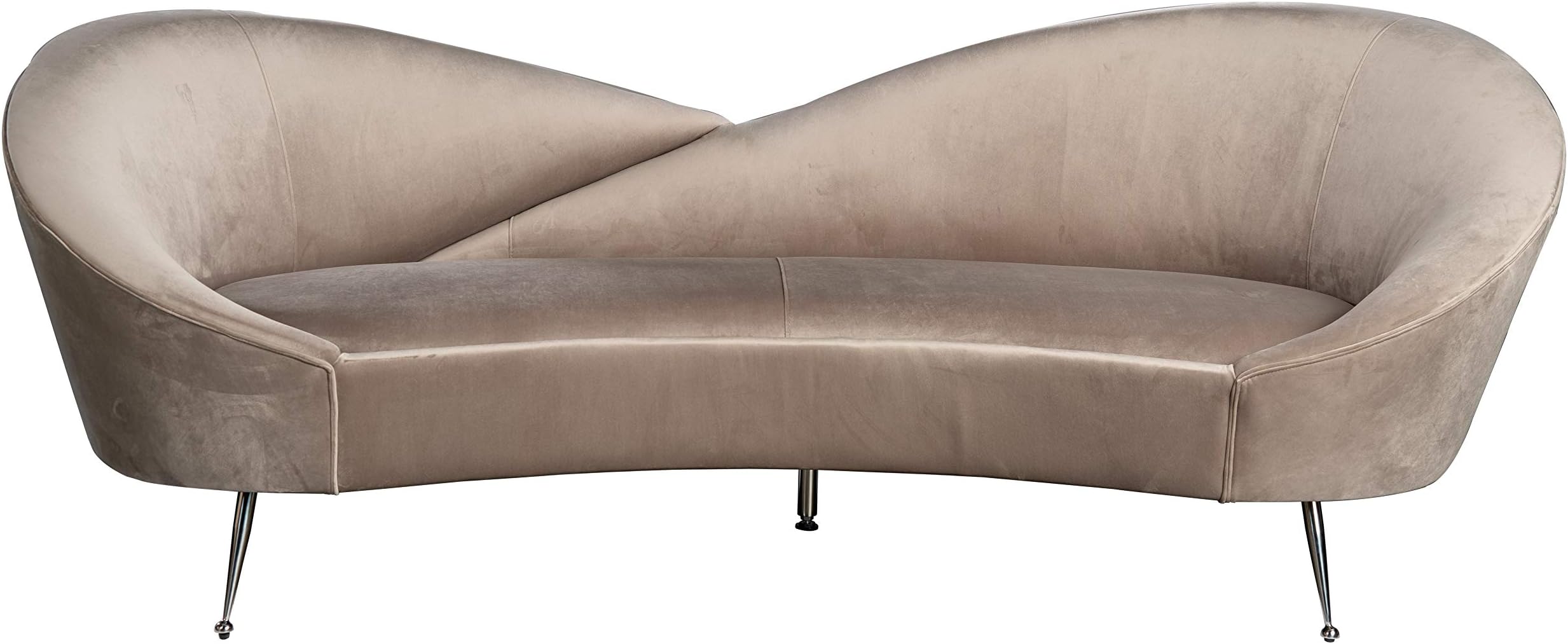 Statements by J Elegant Ipanema Boucle Curved, 31.5 Inch Tall, White Sofa, Large