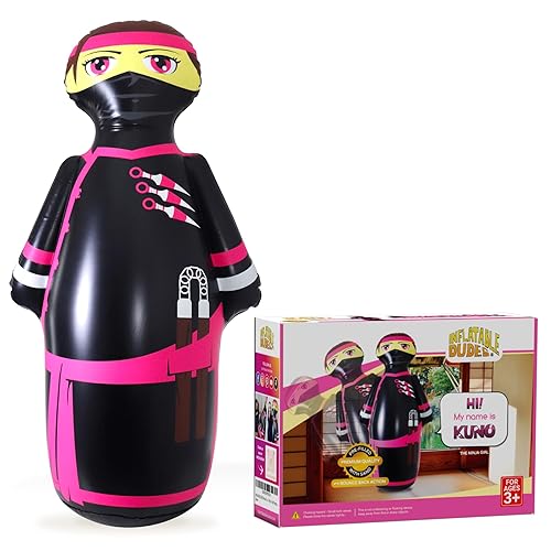 INFLATABLE DUDES Ninja Girl 47 Inches -Kids Punching Bag Already Filled  with Sand| Bop Bag Premium Inflatable Toy Party Games Indoor Outdoor- 