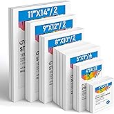 Gotideal Canvas for Painting, 14 Pcs Muti Pack Stretched Painting Canvas, Blank Paint Canvases for Acrylic, Oil, Art Supplies for Artists, Adults 4x4,4x6, 5x7, 8x10,9x12, 11x14 Set of 14