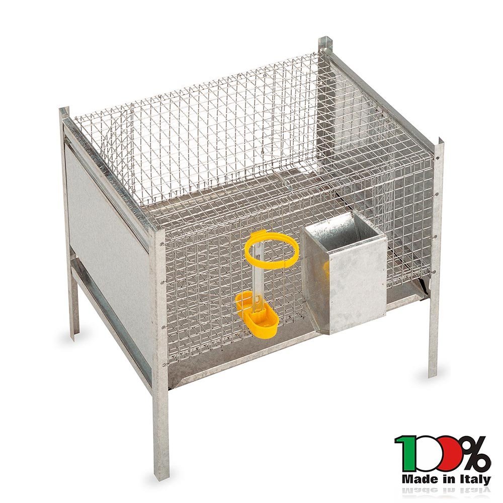 Gabbia Per Conigli Zincata 100x55x70 Cm - Con Accessori Inclusi Per Allevamento - Foto 7