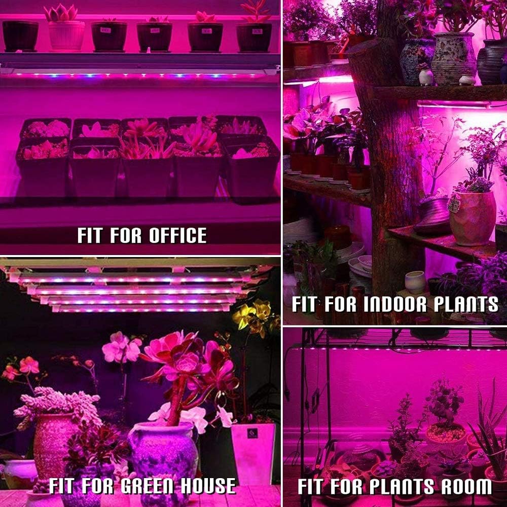 Mosthink LED Grow Light for Indoor Plants, 20W Plant Grow Light Strips, Auto On / Off Timer , 48 LEDs /4 Dimmable Levels, Light Bars for Gardening Seedlings Greenhouse, Two Pack: Home Improvement