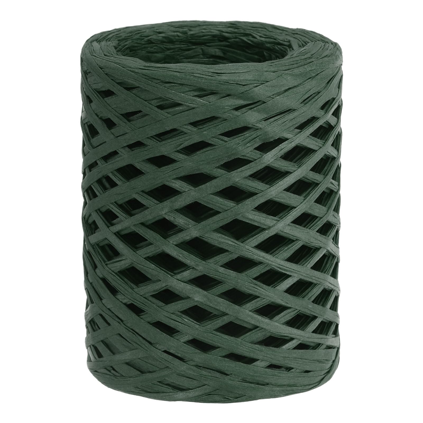PATIKIL Raffia Ribbon 100 Yard, 1 Roll Natural Packing Paper Twine String for Crochet Box Wrapping Craft Holiday Decor, Dark Green