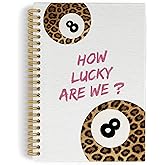 YLZlhb Leopard Print Y2k Lucky 8 Ball Spiral Notebook Journal, Trendy Aesthetic Cheetah Notebook Planner for Work School Office, Leopard Print Spiral Journal 5.5x8.3 Inches