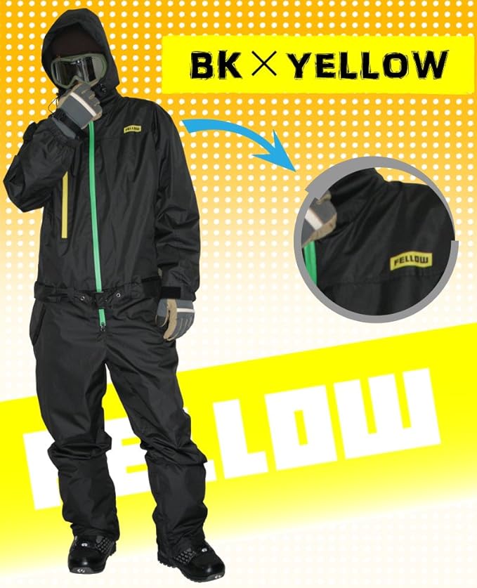 Amazon Fellow スノーウェア つなぎ ボードウェア スノボ メンズ レディース Bk Red M セットアップ