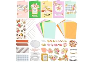 AHANDMAKER Paper Card Making Kits Colorful Handmade Greeting Card Kits for Christmas Day Cards, Easter Cards Birthday Invitation, DIY Envelope & Card Making, Slightly Lighter Color
