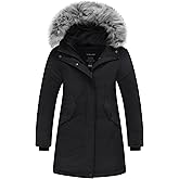 Wantdo Girl's Winter Coat Warm Windproof Insulated Hiking Warm Long Sleeve Puffer Outdoor Running Fall Jacket with Hood