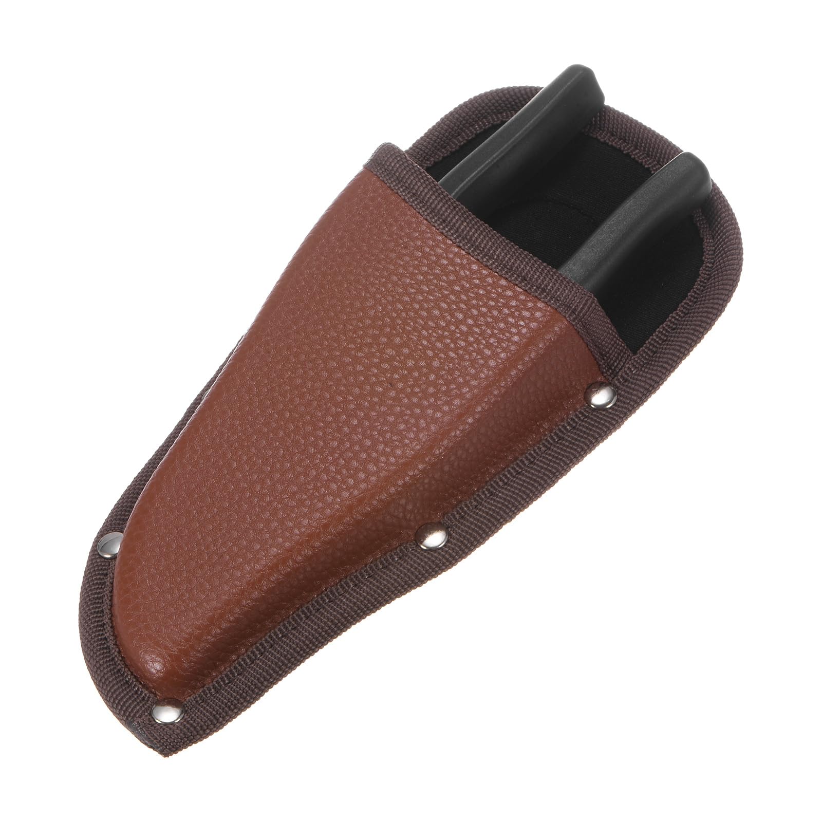 M METERXITY Garden Pruner Sheath, Portable PU Leather Pruning Shears Sheath Plier Holder for Belt, Garden Scissors Leather Case for Hand Pruner/Garden Shears/Clippers [Red-Brown]