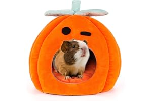 YUEPET Guinea Pig Bed Cave Winter Warm Cozy House Hideout for Dwarf Rabbit Bunny Ferret Hamster Chinchilla Hedgehog Fleece Washable Cage Nest Accessories 8.2"×8.2"