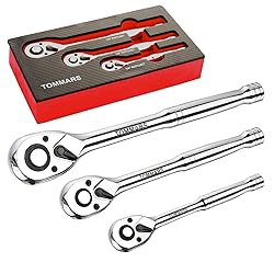 TOMMARS Ratchet Set 1/4" 3/8" 1/2" Drive Ratchet