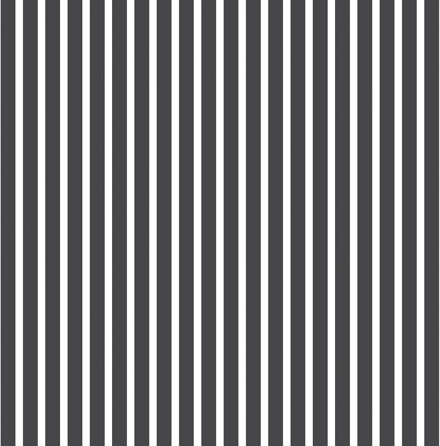 Galerie G67539 Smart Stripes 2, Narrow White Stripes Design Wallpaper, Black/White, 10m x 53cm