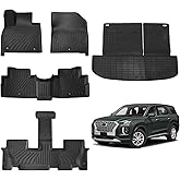 PENSUN Car Floor Mats Compatible with 2020-2025 Hyundai Palisade, All Weather Automotive Floor Liner Cargo Mat Cargo Liner for SUV, Palisade 2024 Accessories (Floor Mats+Trunk Mat with Backrest Mat)
