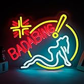 Balanar Bada Bing Neon Signs Led Neon for Wall Decor Sopranos Merch Light up Sign Neon Light Sign with USB Switch Operated Man Cave Neon Sign for Bar Pub Party Gift 12.2 * 15.4Inch