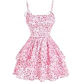 BEAUDRM Women's Easter Dress Cute Summer Mini Dress Flowy Ruffle Vacation Sundresses