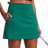 PINSPARK 16" Golf Skorts for Woman High Waisted Tennis Skirts with Pockets Shorts Pickleball Running Athletic Skort Summer