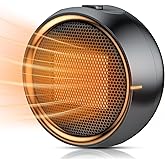 ASNUG Space Heater, Portable Electric 500W PTC Ceramic Heaters for Indoor Use, Efficient Fast Heating, Tip-Over & Overheat Protection, Quiet Small Mini Desk Heater for Bathroom Home Office Bedroom