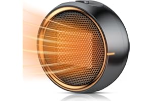 ASNUG Space Heater, Portable Electric 500W PTC Ceramic Heaters for Indoor Use, Efficient Fast Heating, Tip-Over & Overheat Protection, Quiet Small Mini Desk Heater for Bathroom Home Office Bedroom