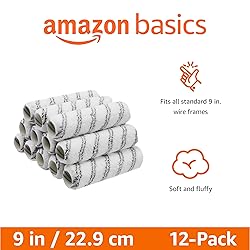Amazon Basics Microfiber Paint Roller Covers, for