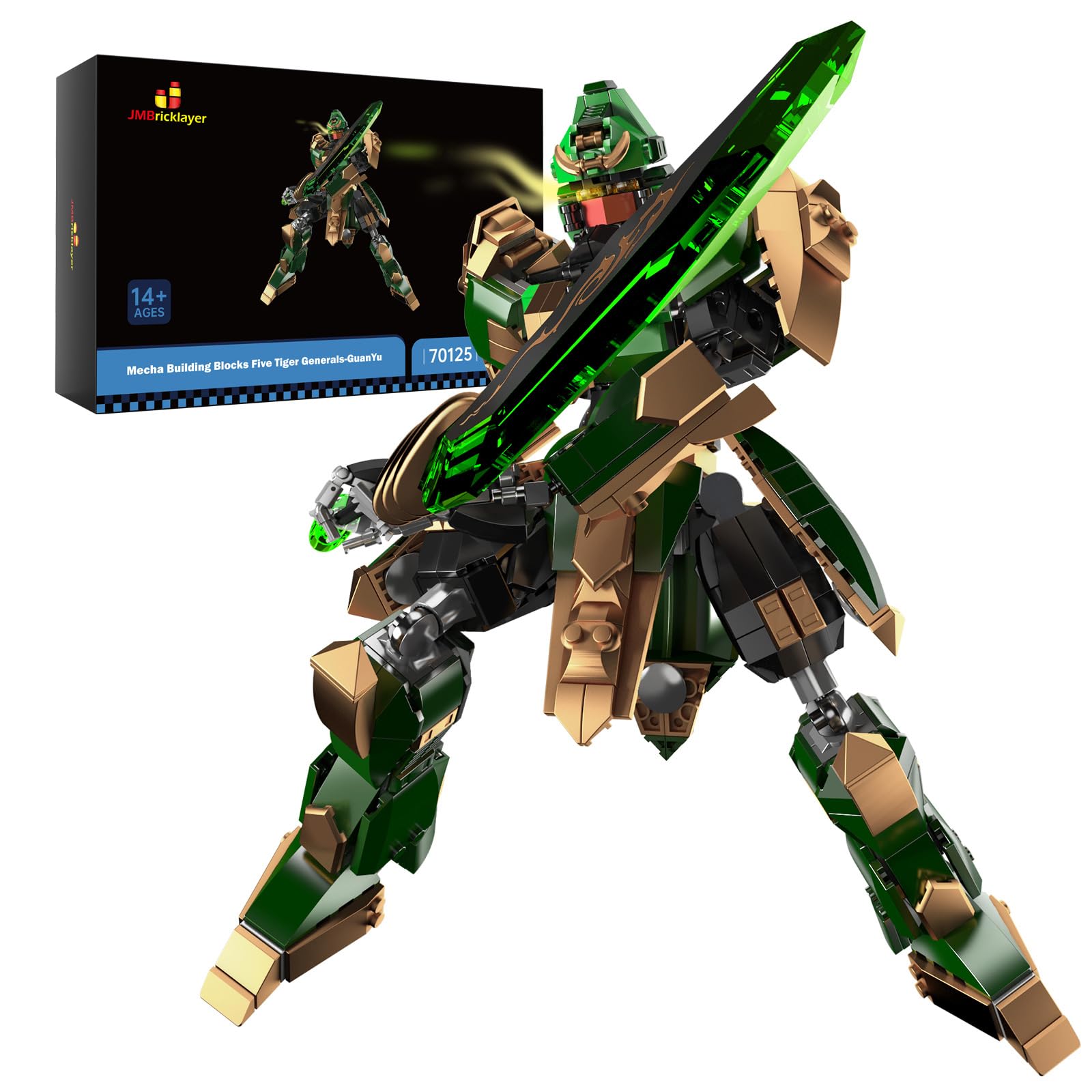 JMBricklayer Mecha Robot Building Blocks 70125, Flexible Cool Warrior Hero Model Kit, Collectible Action Figures Mech Toy Gifts for Adults Teens Age 14+, Construction Set(744 Pieces)