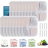Cat Water Fountain Filter Replacement for Catit Pixi, 16-Pack Triple Action Pet Fountain Filters with 4 Water Pump Tubes (16 Filters + 4 Tubes)