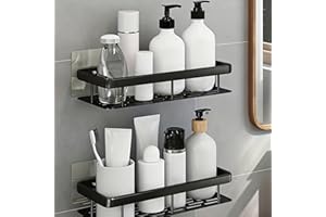 Large Capacity Wall-Mounted Shower Rack, Floating Shelf for Bathroom and Kitchen, No-Drill Installation, Space-Saving, Easy t