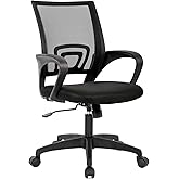 BestOffice | Ergonomic Office Chair | Mid-Back Swivel Desk Chair | Breathable Backrest & Lumbar Support | Adjustable Height |