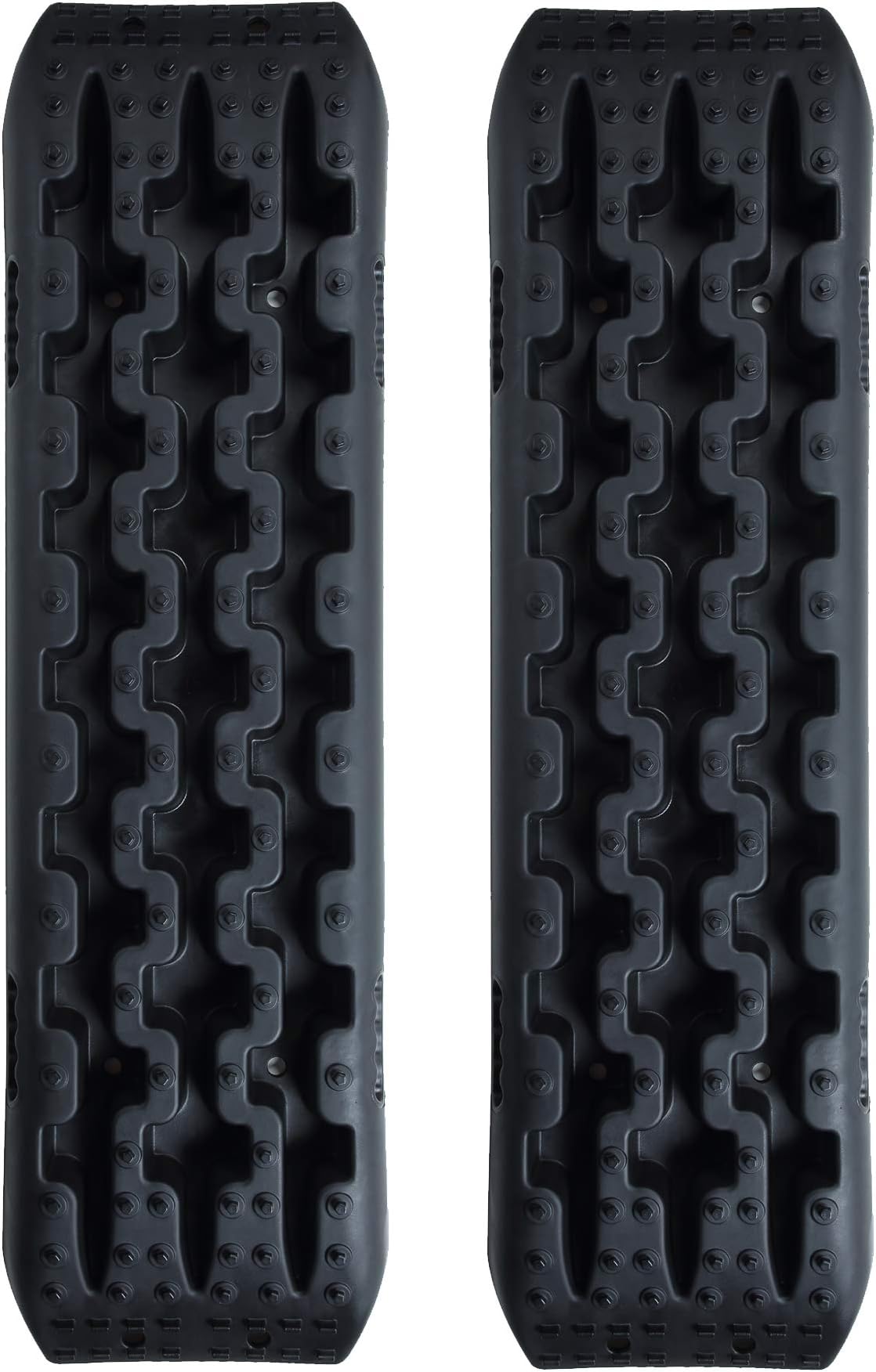 CPOWACE Pair Recovery Traction Tracks Sand Mud Snow Emergency Tires Traction Mats Track (Black)