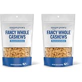 Amazon Grocery, Fancy Whole Cashews, Roasted &amp; Salted, 16 Oz (Previously Happy Belly, Packaging May Vary) (Pack of 2)