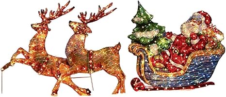 Holiday Traditional Holographic Bright Lighted Multicolored Santa