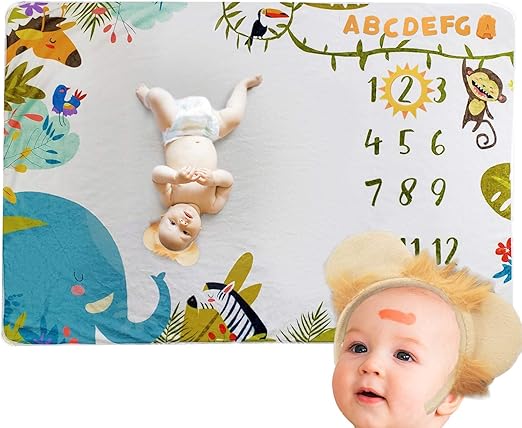 personalized baby monthly milestone blanket