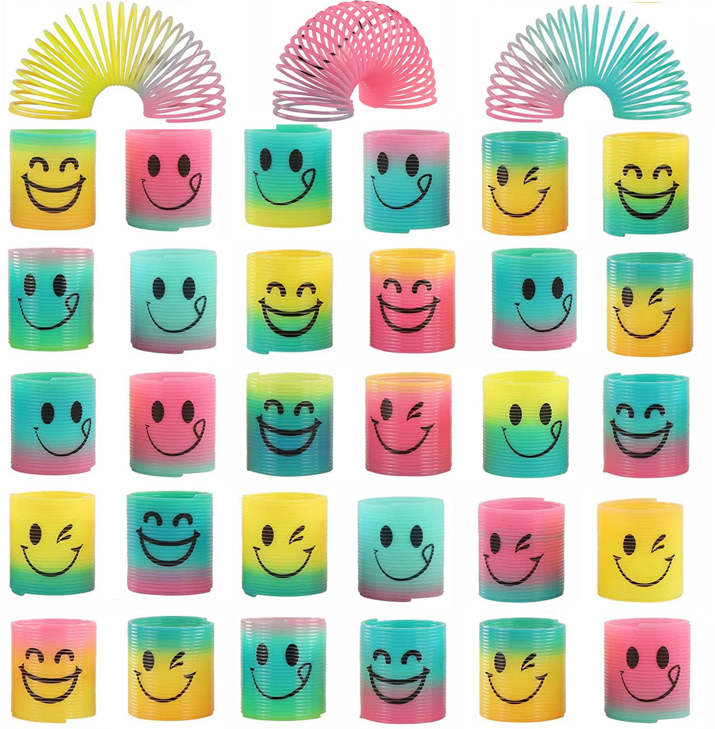 Slinky Toy Mini Springs for Party Bags, Xndryan 36Pcs Rainbow Springs Small Fidgets Party Bag Fillers for Kids Birthday Party Favours School Prizes Class Gifts for Children