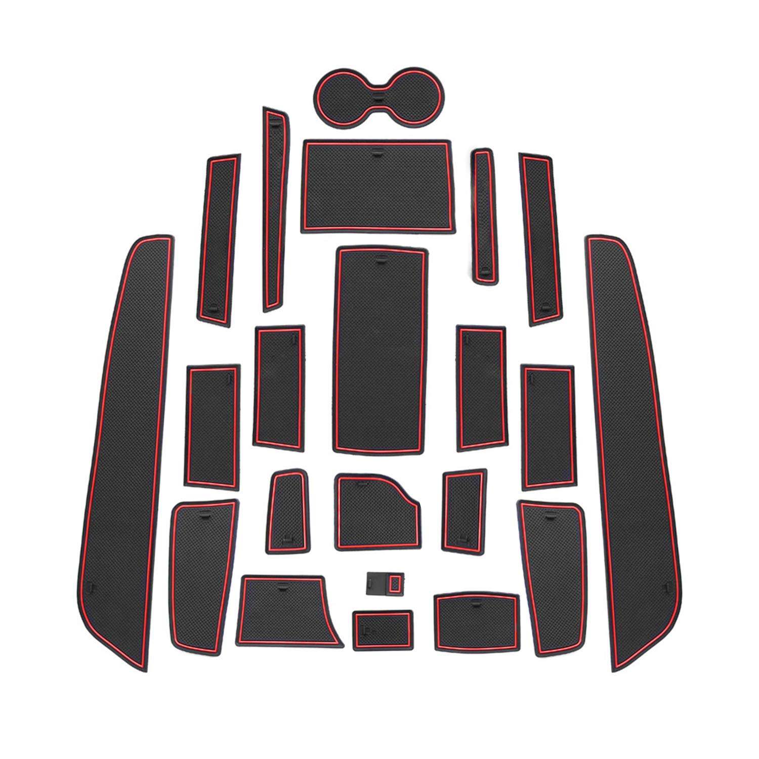 LFOTPP Non-Slip Rubber Mats for C5 Aircross, Car Mats Door Slot Mat Car Armrest Drink Holder Mat Centre Console Non-Slip Mat, C5 Aircros Accessories Interior Decoration, 22pcs/Pack (White)