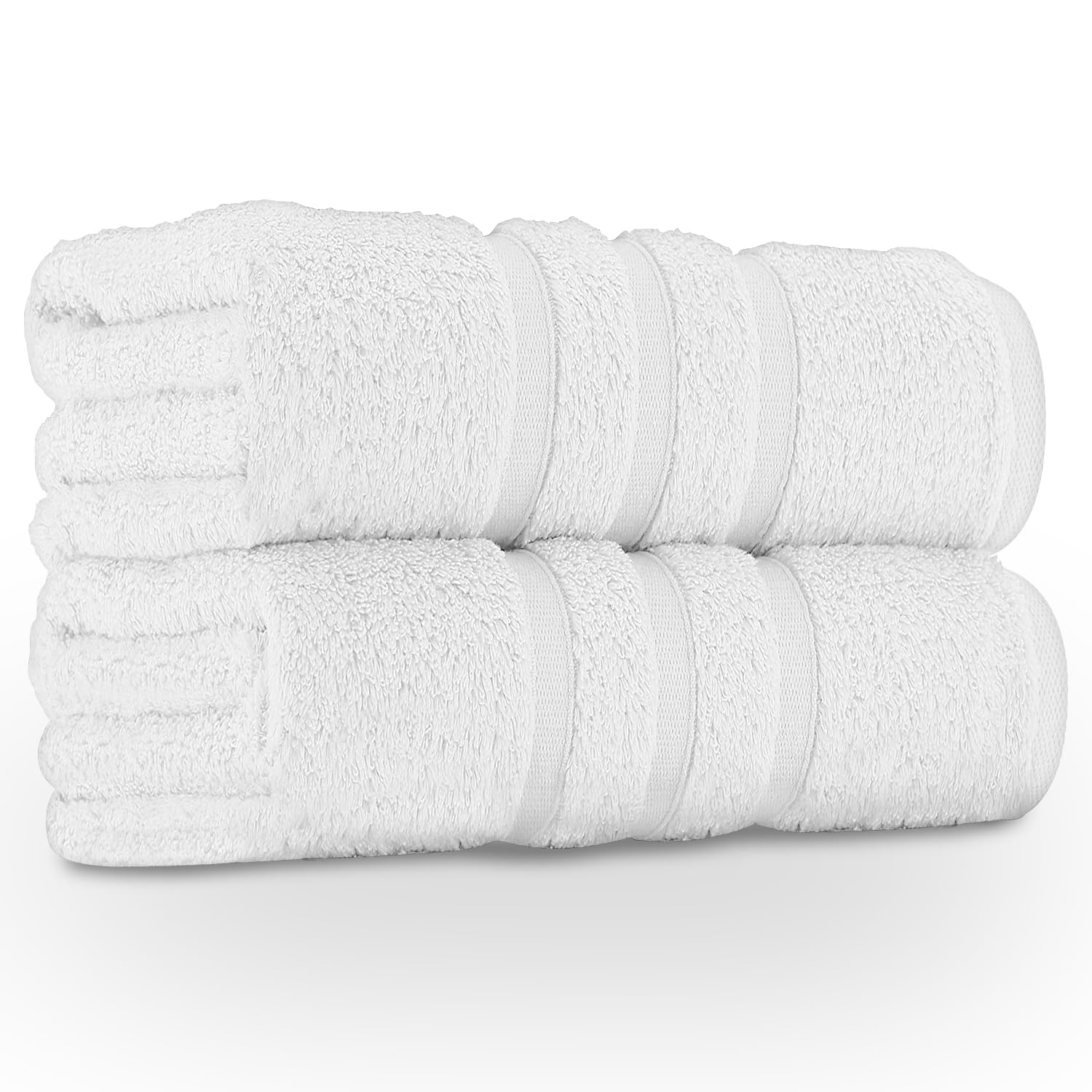 GC GAVENO CAVAILIA 550 GSM Hand Towels - Pack of 2 - Egyptian Cotton Towel - Highly Absorbent & Quick Dry Bathroom Towels Sets - Washable Spa Saloon Gym Towel, White