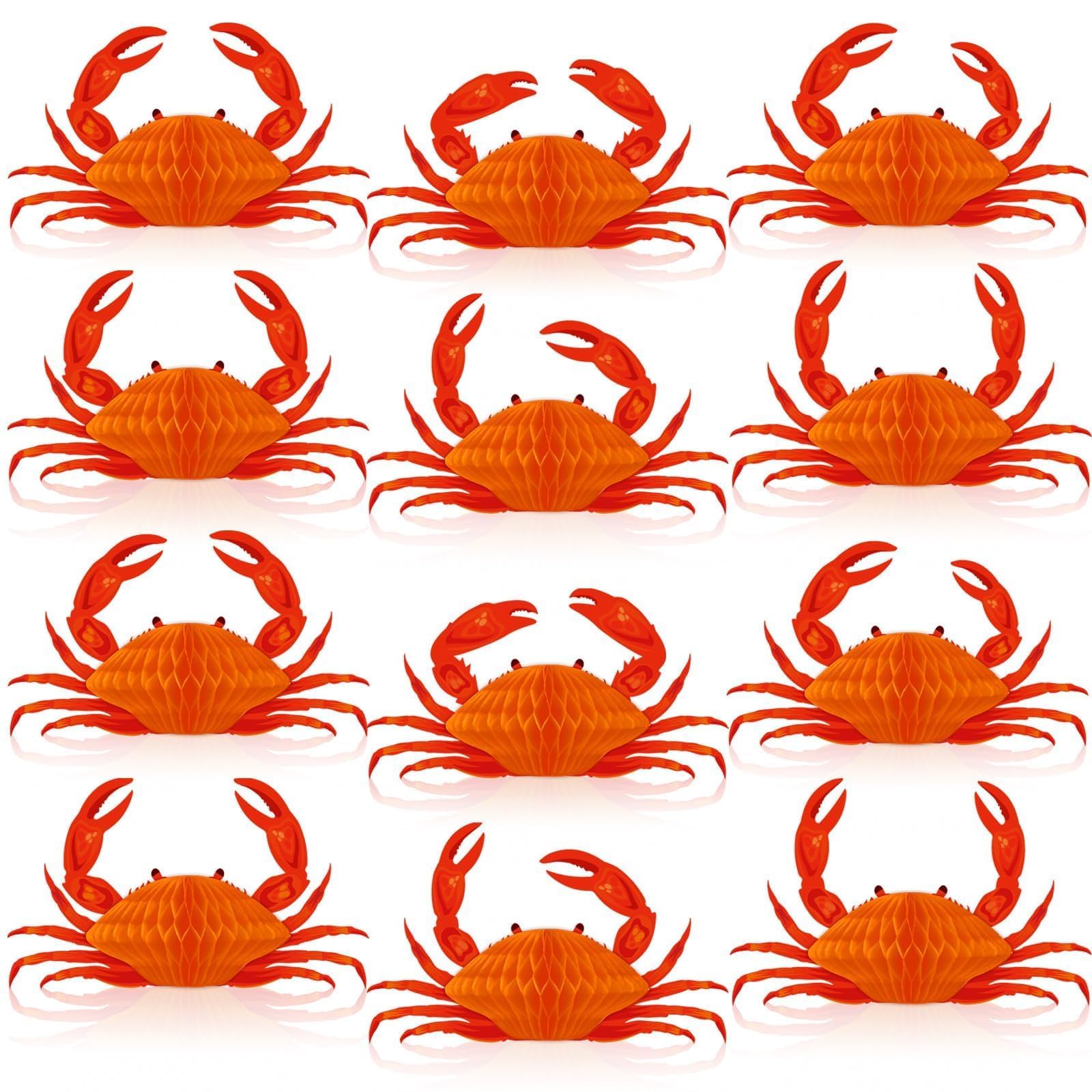 Photo 1 of 12Pcs Crab Party Decorations Crab Lobster Honeycomb Centerpiece Lobster Decor for Table Summer Sea Animal Beach Baby Shower Birthday Party Supplies