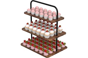 VyGrow Cupcake Stand, 3-Tier Dessert Stand for 71 Cupcakes, Wood & Metal Tower Display Premium Holder Dessert Tree Tower for 