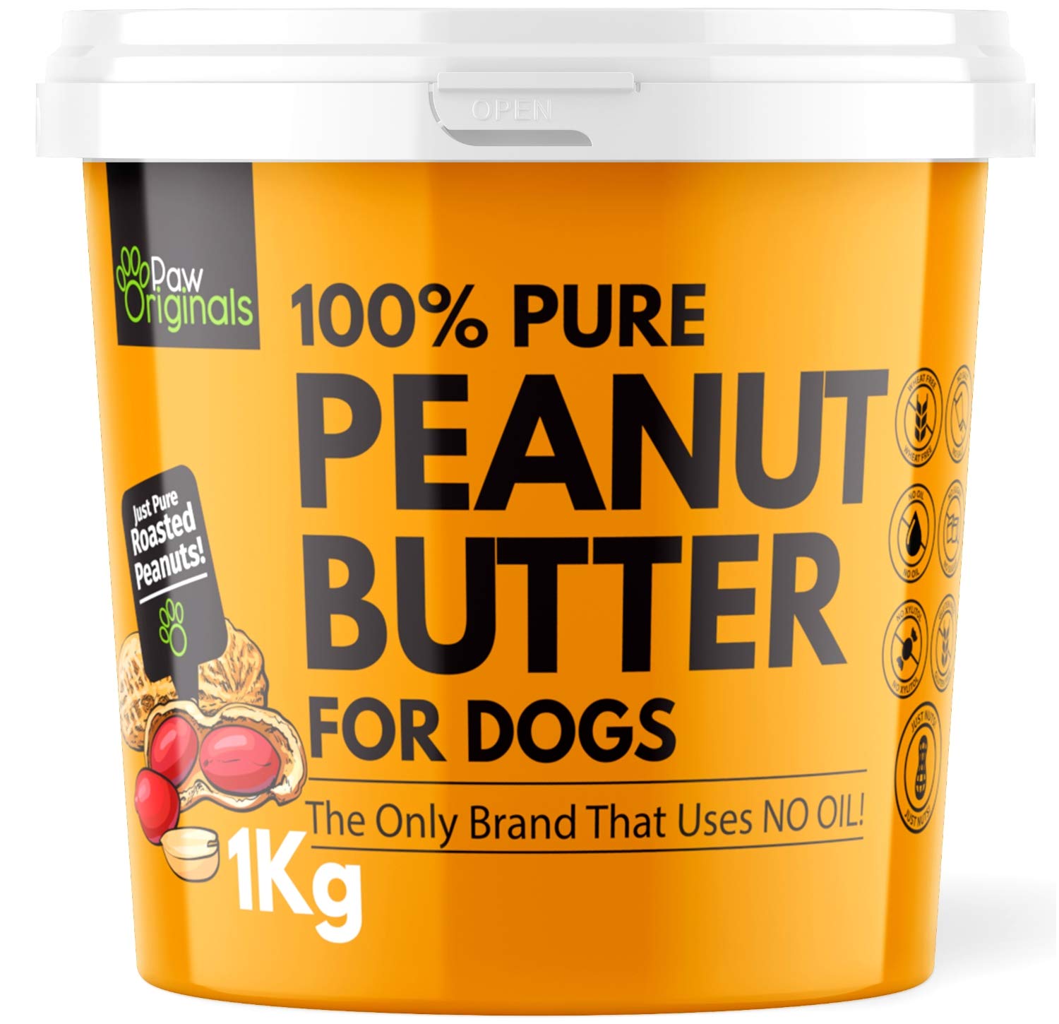 Peanut Butter For Dogs & Puppy - Only Brand With No Added Oil! - No Sugar, Salt, Xylitol - 100% Pure Formulated Treat For Dogs - 100% Protein, Wheat & Gluten Free - Dog Friendly Paste - 1Kg โ image 1