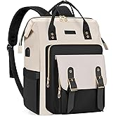 ANILD Travel Laptop Backpack for Women, 15.6 Inch Work Backpack with USB Charging and Port Luggage Strap, Airline Approved Business Work Bag for Nurse College Teacher