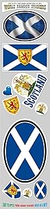 Car Chrome Decals STS-SCOT Scotland 10 Stickers Set Flag Scottish Decal Bumper stiker car auto Bike Laptop