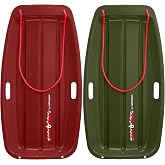 Retrospec Retrorider Plastic Snow Sled &ndash; Toboggan Style with Pull Rope, Cold-Resistant Coating, and Hard Bottom for Smooth Downhill Rides &ndash; Available for Kids and Adults