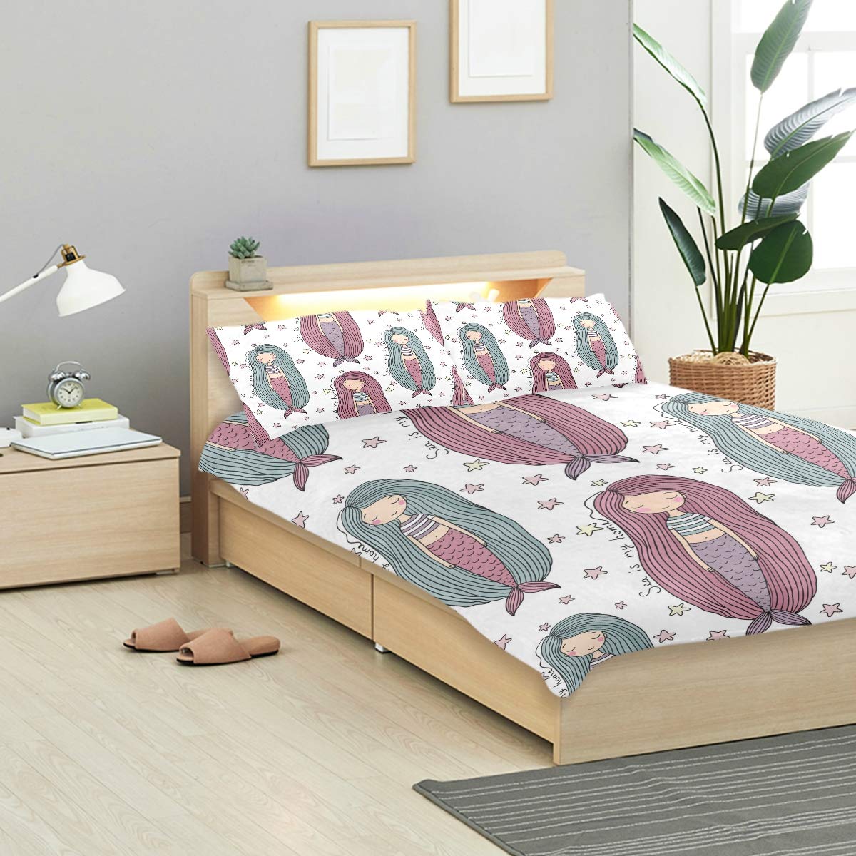 Amazon Com Bishuo Pattern Cute Little Mermaid Siren Sea