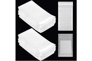 JOSOJOOU 200Pcs Clear Bubble Wrap Bags 4 X 6 Inch Small Bubble Wrap Pouches Double Wall Self Sealing Bubbles Out Bags for Shipping Packing Storage Moving
