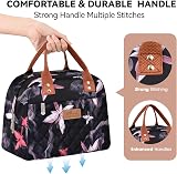 HOMESPON Insulated Lunch Bag for Women Men Pink Flowers Large Capacity view 3