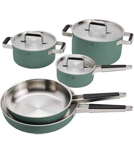 Amazon.com: Zwilling Cookware Set Essence, Silver, 4-Piece : Home