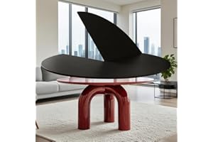 VITNSVILE 47in Large Round Foldable Table Top No Legs, Wood Surface Diameter Extend-8in, Temporary Table Tops Indoor Outdoor Catring Banquet Party, Replacement Circle Table (Smoky Black, D:47.2IN)