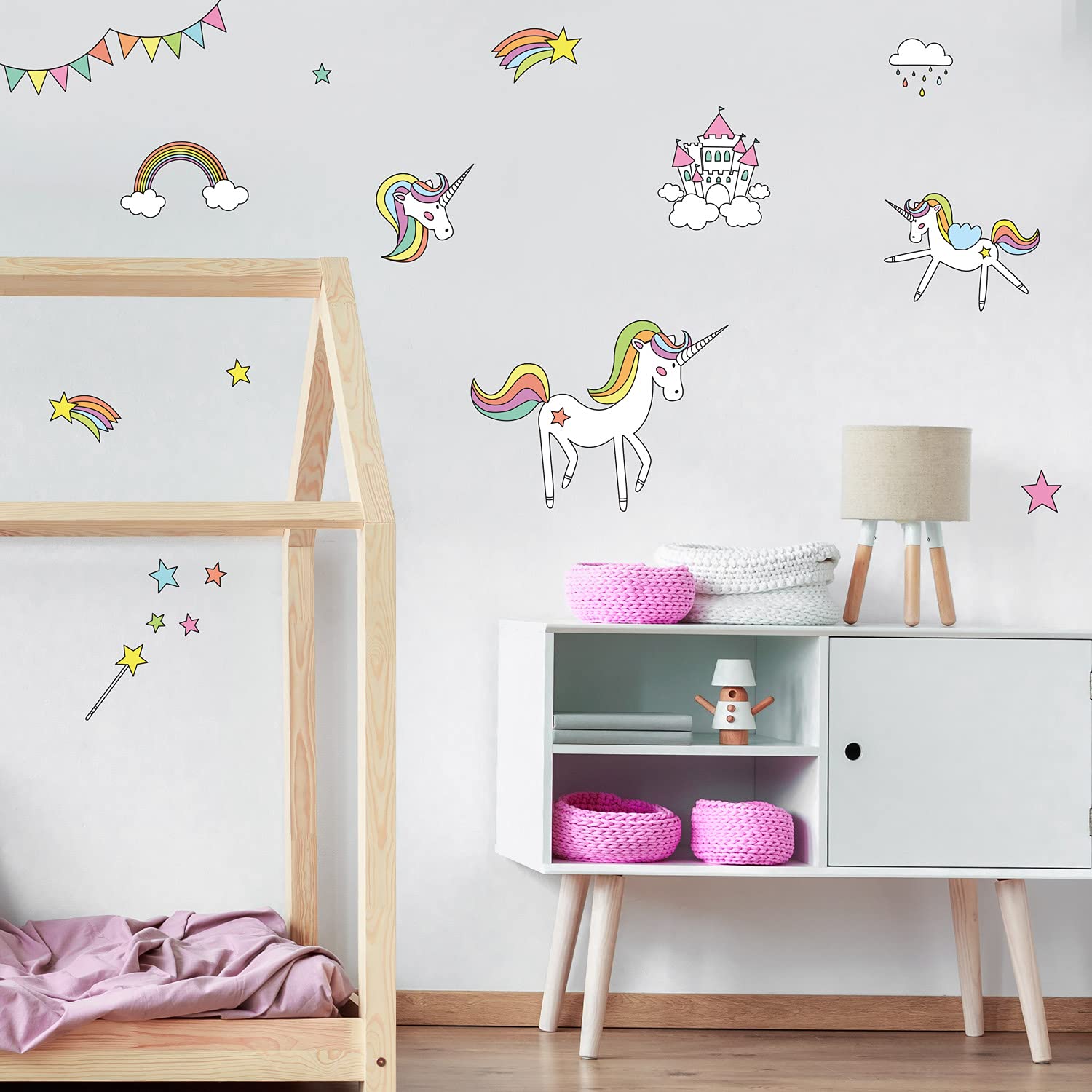 Unicorns and Rainbows Wall Sticker Pack (Regular Size)