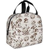 VOOHDDY Vintage Mushroom Insulated Lunch Bag For Women Men Reusable Lunch Box Container Waterproof Portable Cooler Thermal Tote Bag For Work Office Picnic Beach Travel