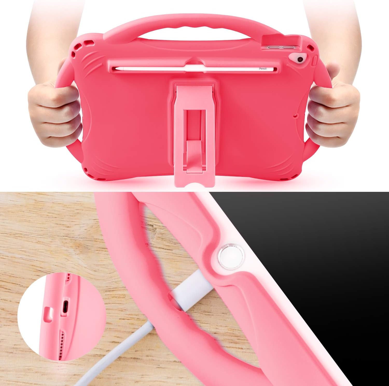 TOPESCT iPad 10.2 case, iPad 9th/8th/7th Generation Case for Kids Built-in Handle Stand, Comes with a Strap - Image 3
