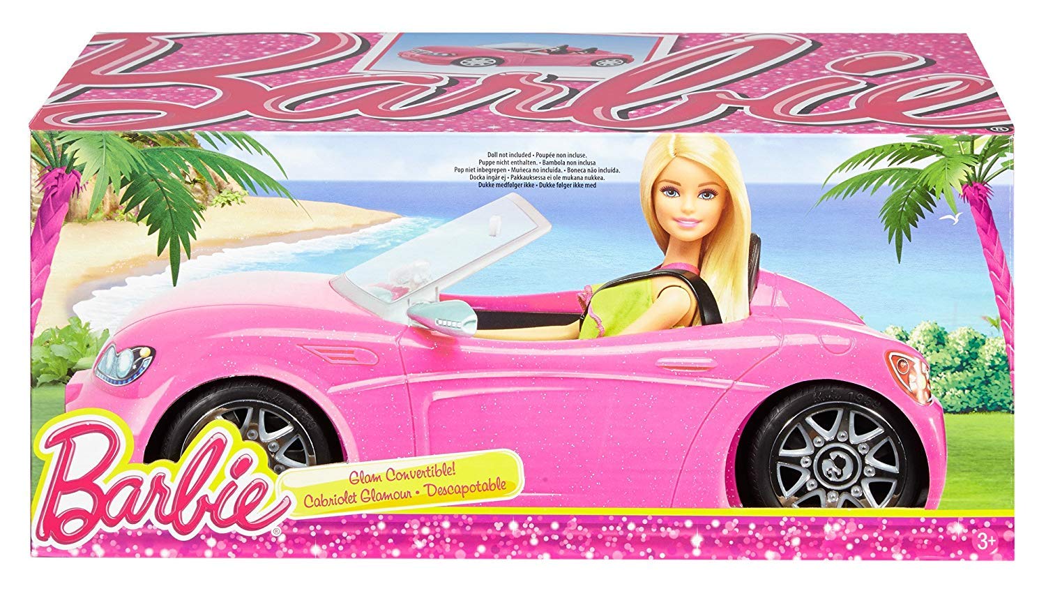 Barbie DVX59 Autre Glam Convertible Sports, Toy Vehicle for Doll, Pink Car