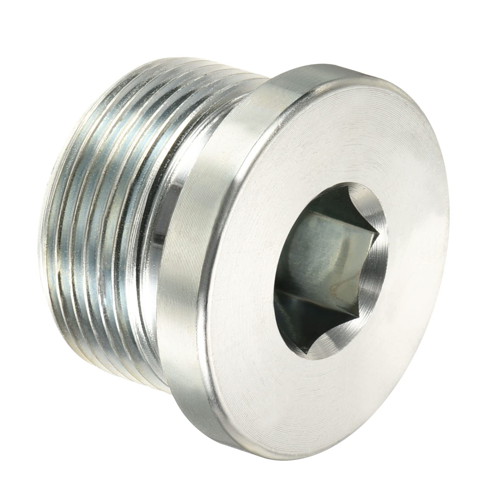 PATIKIL M27*1.5 Internal Hex Head Pipe Fitting Plug, Male Thread 45# Steel Socket Plug with Sealing Ring for Terminate Pipe Ends