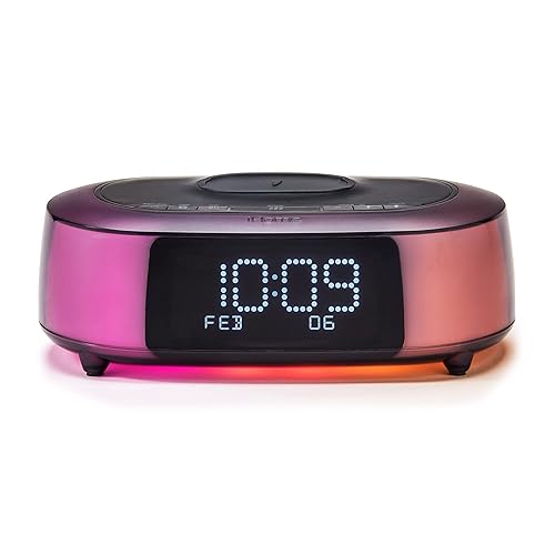 iHome Wireless Charging Alarm Clock with Bluetooth Speaker and